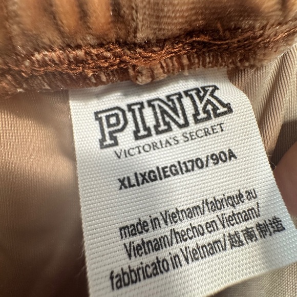 PINK by Victoria's Secret Velvet Wide-Leg Pants Tan - Picture 11 of 12